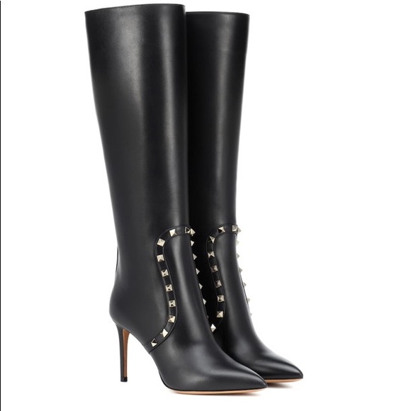 Valentino Rockstud Stiletto Knee High Boots EU 38 - Picture 1 of 8